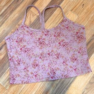 Beyond Yoga softmark racerback slim crop top Meadow Floral